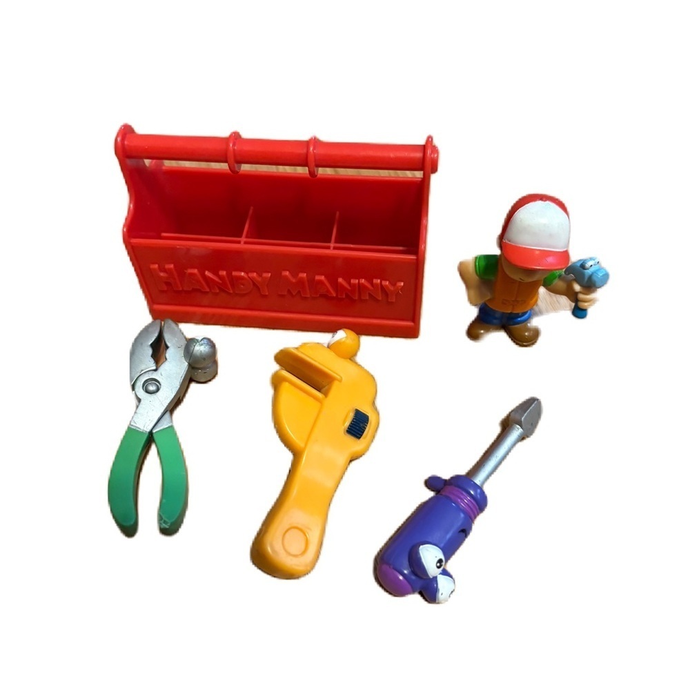 Vintage Handy Manny Red Tool Kit Kids Toy Screwdriver Wrench
